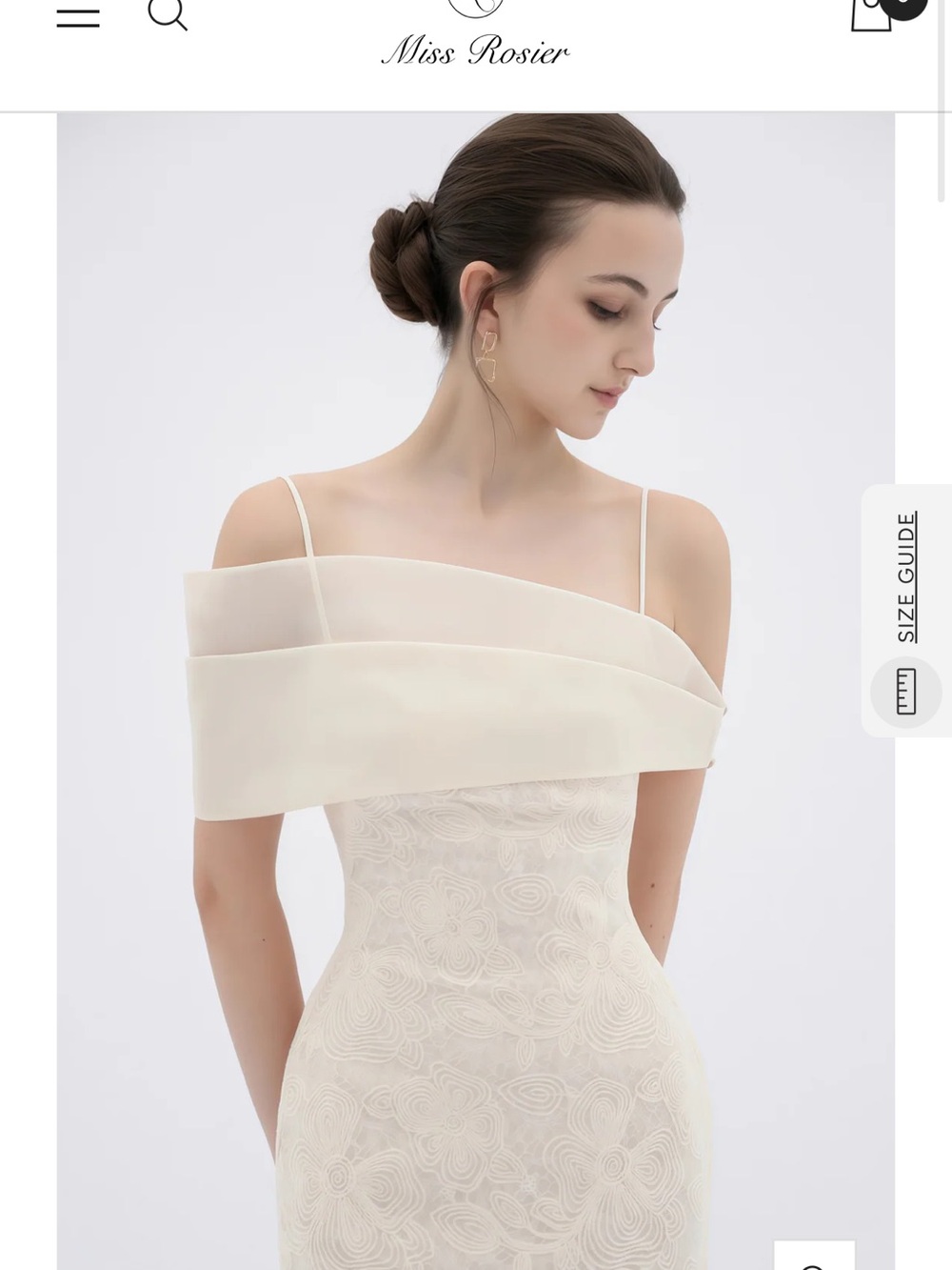 Miss Rosier Cream Off-Shoulder Sheath Dress